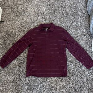 Van Heusen Purple Polo Shirt with Subtle Knit Stripes